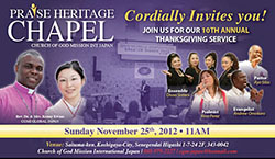 CGMI Japan 10th Annual Thanksgiving Service Event
